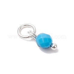 7Pcs 7 Colors Synthetic Turquoise & Natural Green Aventurine & Amethyst & Red Agate & Red Jasper & Tiger Eye & Lapis Lazuli Faceted Round Chakra Charms&nbsp;PALLOY-JF04564-02