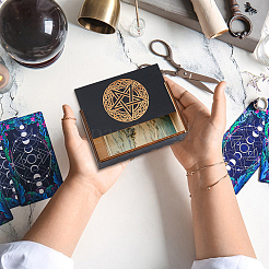 Moth Engraved Wooden Tarot Storage Boxes&nbsp;CON-WH0089-144A