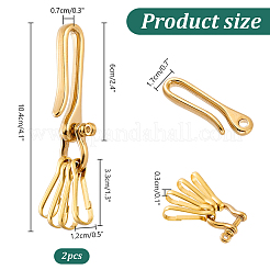 2Pcs Brass Heavy Duty Keychains with 4Pcs Snap Clasps&nbsp;FIND-PH0020-96