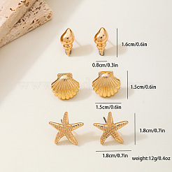 3 Pairs Alloy Stud Earrings&nbsp;FS-WGB7DE2-01