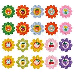50Pcs 10 Colors Sunflower Polyester Embroider Thread Sew On Patches&nbsp;PATC-PH0001-45