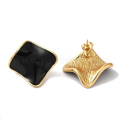 Rhombus Golden Ion Plating(IP) 304 Stainless Steel Stud Earrings for Women&nbsp;EJEW-L287-043G-02