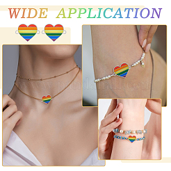 30Pcs Rainbow Color Alloy Enamel Connector Charms&nbsp;ENAM-HY0001-15
