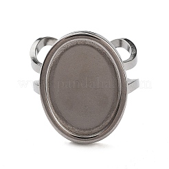 Non-Tarnish 304 Stainless Steel Cuff Pad Ring Settings&nbsp;STAS-M333-02B-P