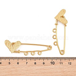 Crisscross Heart 304 Stainless Steel Safety Pins Brooch Findings&nbsp;SA-CBA098D-15E-G03