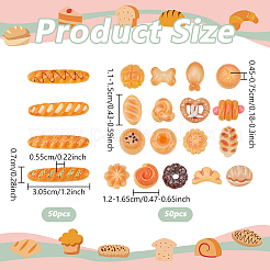 100Pcs 2 Styles Resin Miniatures Food&nbsp;AJEW-NB0008-55