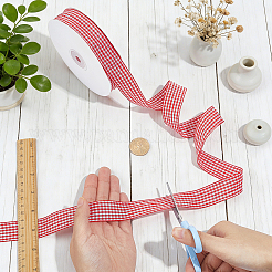 Polyester Tartan Ribbon&nbsp;OCOR-WH0082-574D-01