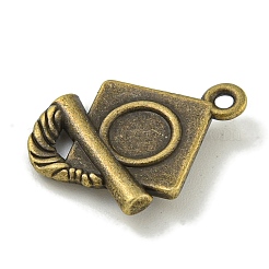 Tibetan Style Alloy Pendant Cabochon Settings&nbsp;TIBE-I026-6010AB