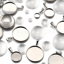 DIY 304 Stainless Steel Tray Pendants Making Kits&nbsp;DIY-FS0008-83