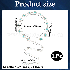 1Pc Alloy with Resin Imitation Turquoise Oval Link Chain Belts&nbsp;AJEW-CY0001-79B