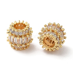 Brass Micro Pave Cubic Zirconia European Beads&nbsp;KK-P239-23G
