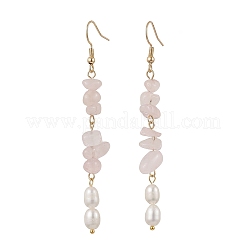 304 Stainless Steel Natural Cultured Freshwater Pearl Rice Dangle Earrings&nbsp;EJEW-JE06536