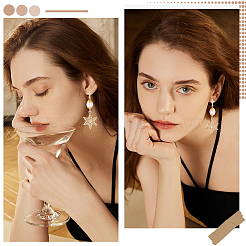 10Pcs Star Shape Brass Cubic Zirconia Stud Earring Findings&nbsp;KK-BBC0012-69
