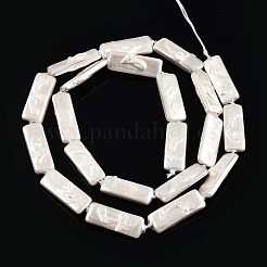Plating Natural Freshwater Shell Beads Strands&nbsp;X-SHEL-N026-231