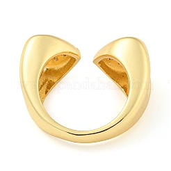Brass Micro Pave Cubic Zirconia Open Finger Ring&nbsp;RJEW-C069-05B-G