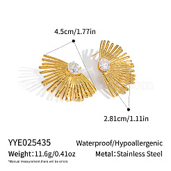 304 Stainless Steel Pave Cubic Zirconia Stud Earrings for Women&nbsp;OO4144