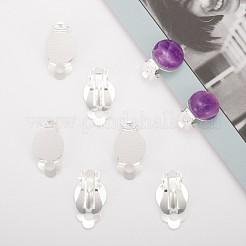Brass Blank Base Clip-on Earring Cabochon Setting&nbsp;X-KK-M019-03S