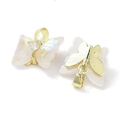 Real 18K Gold Plated Rack Plating Brass Micro Pave Cubic Zirconia Pendants&nbsp;KK-R161-06G-01