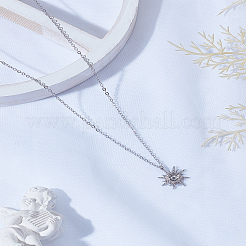 1Pc Zinc Alloy Sun Pendant Cable Chain Necklaces&nbsp;NJEW-LP0003-21P
