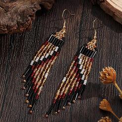 Bohemian Handmade Glass Seed Beads Dangle Earrings&nbsp;LH2376
