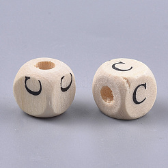 Natural Wooden European Beads&nbsp;WOOD-S055-01B