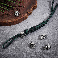 6Pcs Retro 304 Stainless Steel Slide Charms/Slider Beads&nbsp;STAS-UN0051-03