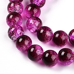 Transparent Crackle Glass Bead Strands&nbsp;GLAA-T025-8mm-02F