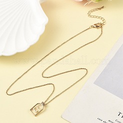Arch Brass Pendant Necklaces&nbsp;NJEW-H051-05G