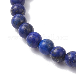 Natural Dyed Lapis Lazuli Beaded Stretch Bracelets for Men Women&nbsp;BJEW-JB12233