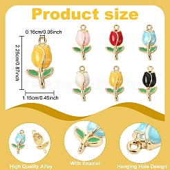 36Pcs 6 Colors Alloy Enamel Pendants&nbsp;ENAM-YW0004-57