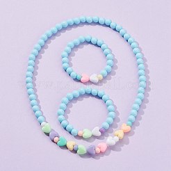 Stretch Kids Beaded Necklace & Bracelet Jewelry Sets&nbsp;SJEW-JS01198