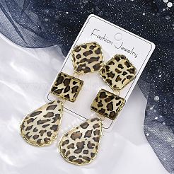 Alloy acrylic Dangle Stud Earrings&nbsp;EJEW-M075-01G-05