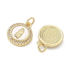 Brass Micro Pave Cubic Zirconia Pendants&nbsp;KK-A282-26G