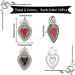20Pcs 2 Colors Alloy Enamel Pendants&nbsp;ENAM-SC0005-04