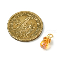 Wire Wrapped Electroplate Glass Pendant&nbsp;PALLOY-JF02469