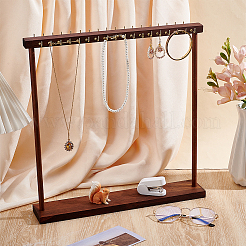 2Pcs Wood Necklace Organizer Display Stands&nbsp;NDIS-WH0016-15B-01
