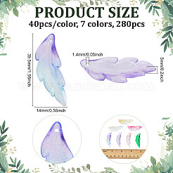 280Pcs 7 Colors Transparent Gradient Color Acrylic Pendants&nbsp;OACR-PH0004-66