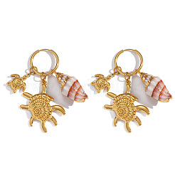 Brass Shell Shape with Turtle Hoop Earrings&nbsp;RM6529