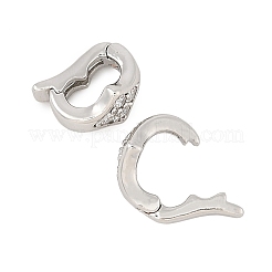 Brass Micro Pave Clear Cubic Zirconia Fold Over Clasps&nbsp;KK-U056-10P