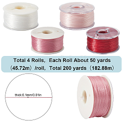 4 Rolls 4 Colors Special Coated Polyester Beading Threads for Seed Beads&nbsp;OCOR-SC0001-08B