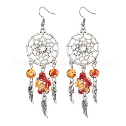5Pairs 5 Colors Alloy & Synthetic Turquoise Chandelier Earrings&nbsp;EJEW-JE06339-01