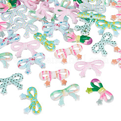 40Pcs 8 Colors Printed Opaque Acrylic Beads&nbsp;MACR-TA0002-65