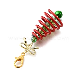 3Pcs 3 Colors Aluminum Glass Charistmas Tree Pendant Decoration&nbsp;HJEW-JM04028
