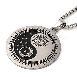 Non-Tarnish 201 Stainless Steel Pendant Necklace with Box Chains&nbsp;NJEW-H015-02P