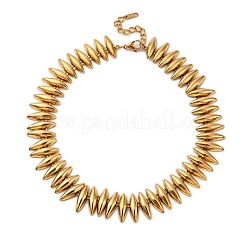 304 Stainless Steel Spiked Horse Eye Beaded Necklaces for Women&nbsp;NJEW-Z080-01G