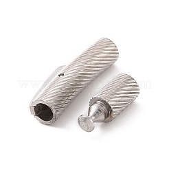 Tarnish Resistant Column 304 Stainless Steel Bayonet Necklace Clasps&nbsp;STAS-O035-3mm-03