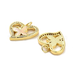 Brass Micro Pave Clear Cubic Zirconia Pendants&nbsp;KK-K365-04G-G