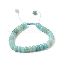 Adjustable Natural Flower Amazonite Braided Bead Bracelets&nbsp;BJEW-F369-A12