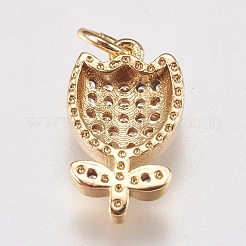 Brass Micro Pave Cubic Zirconia Charms&nbsp;ZIRC-E147-48