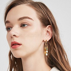 Alloy Teardrop Tassel Hoop Earrings&nbsp;FS-WG80DFE-01